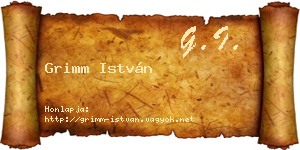 Grimm István névjegykártya